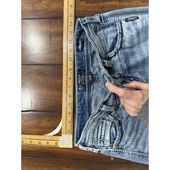 Silver Jeans Women Size 29X33 Embellished Pockets Stretch Denim Blue Jeans - Picture 3 of 6